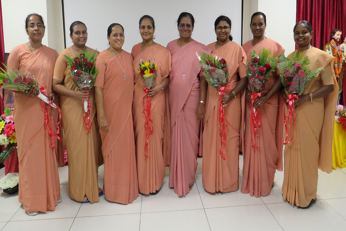 From left Sr.Ancy Kannamundayil, Sr.Harshita Joseph, Sr.Ophelia Fernandes, Sr.Anila Asharikunnel,Sr.Louisa Fernandes Sr.Fabiyola Morris and Sr.Helen Kujur